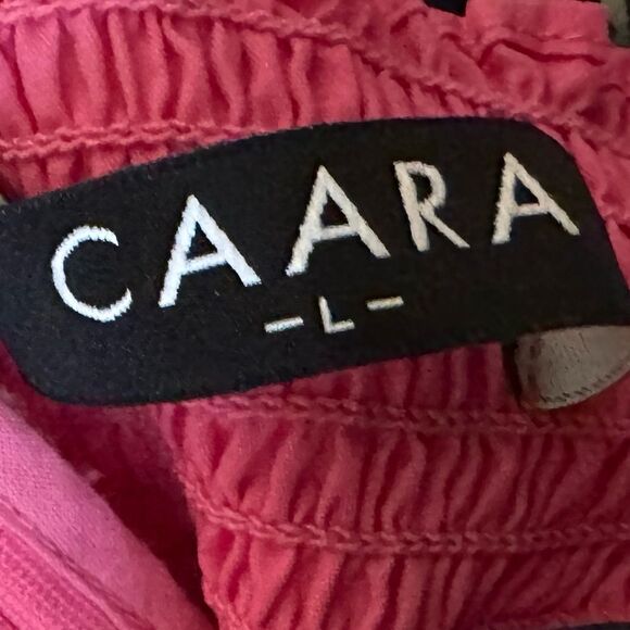 Caara Square Neck Short Puff Sleeve Barbie Pink Mini Dress Women’s Sz L - Picture 9 of 9